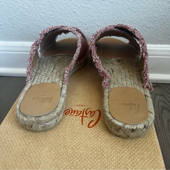NIB Castaner Palmera Espadrille Canvas Slide Sandals Red Rosa Oscuro 36 6 - Picture 10 of 12